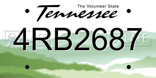 4RB2687 Tennessee License Plate