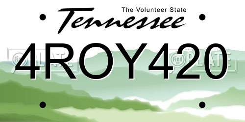 4ROY420 Tennessee License Plate