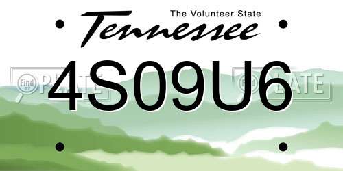 4S09U6 Tennessee License Plate