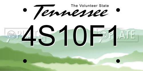 4S10F1 Tennessee License Plate