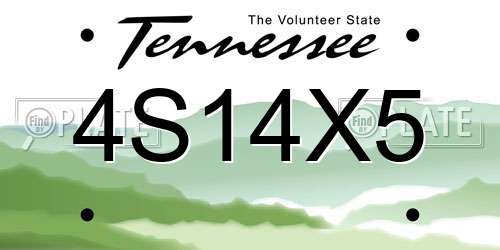 4S14X5 Tennessee License Plate