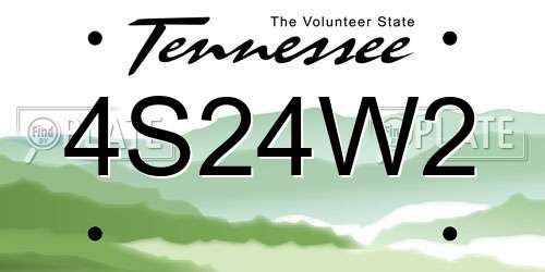 4S24W2 Tennessee License Plate