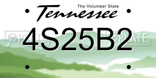 4S25B2 Tennessee License Plate