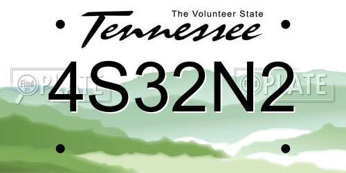 4S32N2 Tennessee License Plate