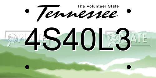 4S40L3 Tennessee License Plate