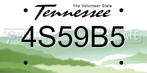 4S59B5 Tennessee License Plate