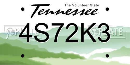4S72K3 Tennessee License Plate