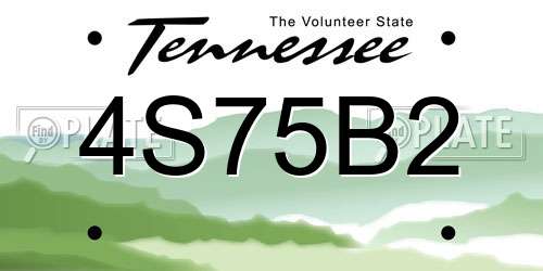 4S75B2 Tennessee License Plate