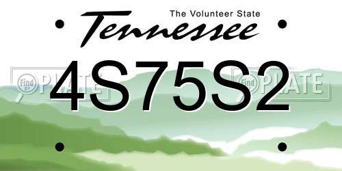 4S75S2 Tennessee License Plate
