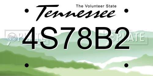4S78B2 Tennessee License Plate