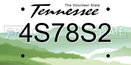 4S78S2 Tennessee License Plate
