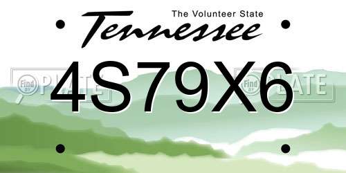4S79X6 Tennessee License Plate