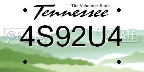4S92U4 Tennessee License Plate