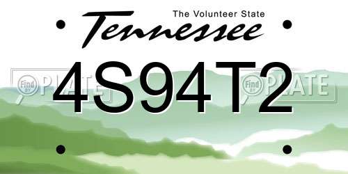 4S94T2 Tennessee License Plate