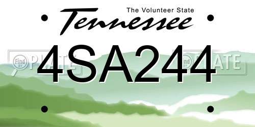 4SA244 Tennessee License Plate