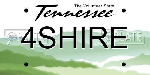 4SHIRE Tennessee License Plate