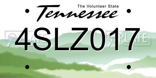 4SLZ017 Tennessee License Plate