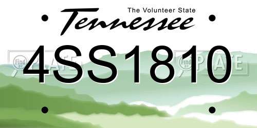 4SS1810 Tennessee License Plate