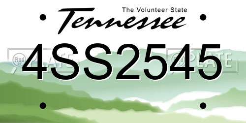 4SS2545 Tennessee License Plate