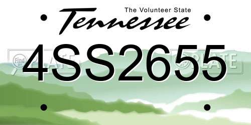4SS2655 Tennessee License Plate