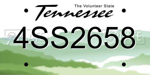4SS2658 Tennessee License Plate