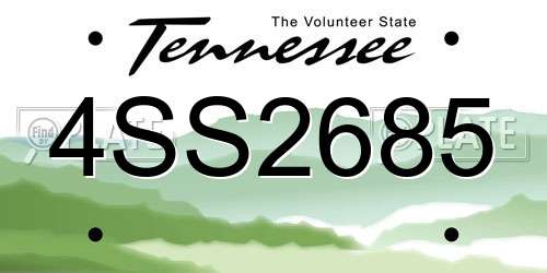 4SS2685 Tennessee License Plate