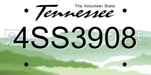 4SS3908 Tennessee License Plate