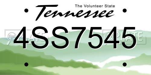 4SS7545 Tennessee License Plate