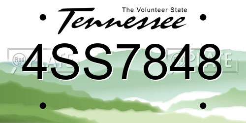 4SS7848 Tennessee License Plate