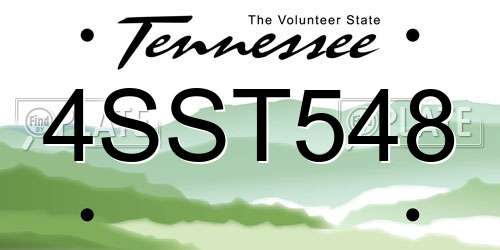 4SST548 Tennessee License Plate
