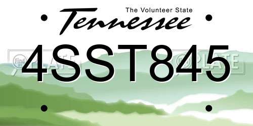 4SST845 Tennessee License Plate