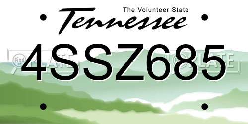 4SSZ685 Tennessee License Plate