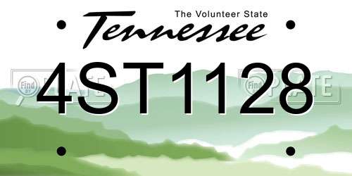 4ST1128 Tennessee License Plate