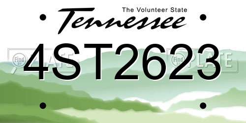 4ST2623 Tennessee License Plate