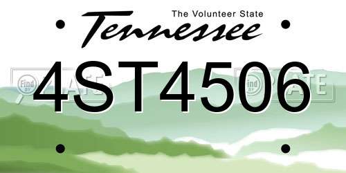 4ST4506 Tennessee License Plate