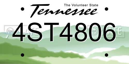 4ST4806 Tennessee License Plate