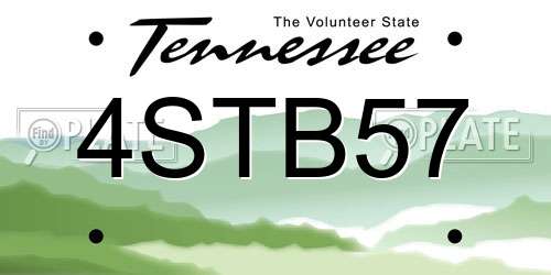 4STB57 Tennessee License Plate