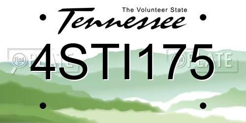 4STI175 Tennessee License Plate