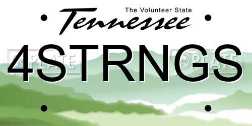 4STRNGS Tennessee License Plate