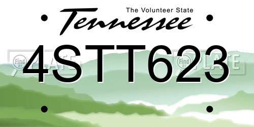 4STT623 Tennessee License Plate