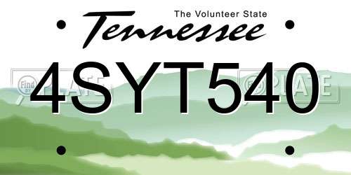 4SYT540 Tennessee License Plate