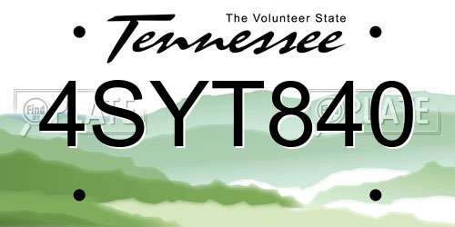 4SYT840 Tennessee License Plate