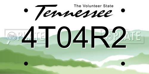 4T04R2 Tennessee License Plate