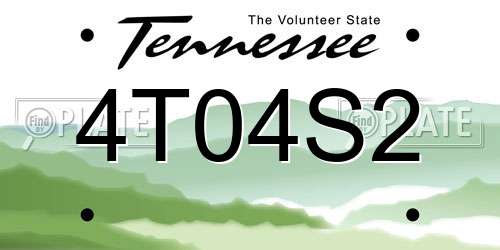 4T04S2 Tennessee License Plate