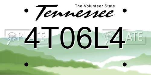 4T06L4 Tennessee License Plate
