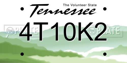 4T10K2 Tennessee License Plate