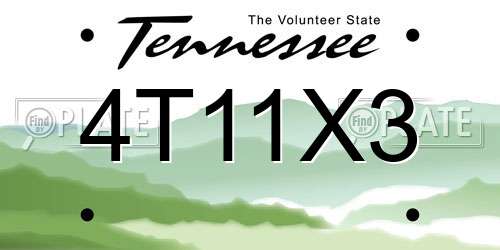 4T11X3 Tennessee License Plate
