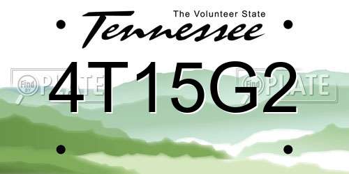 4T15G2 Tennessee License Plate