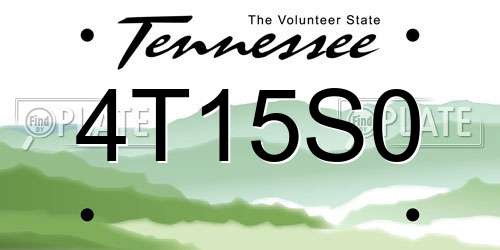 4T15S0 Tennessee License Plate