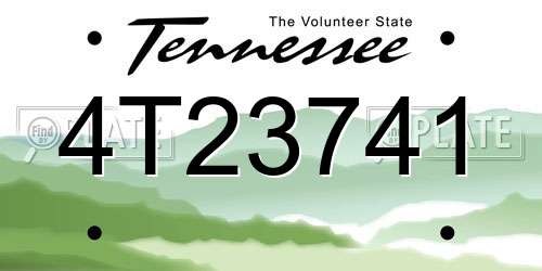 4T23741 Tennessee License Plate